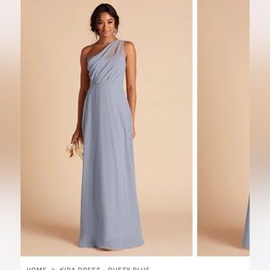 Birdy Grey- dusty blue one shoulder